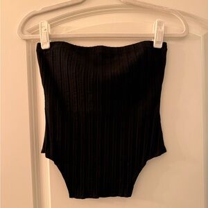 Reformation Black Ribbed Knit Top